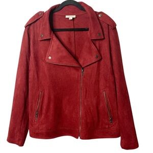 Style & Co. size large Women's Faux Sued Jacket Moto